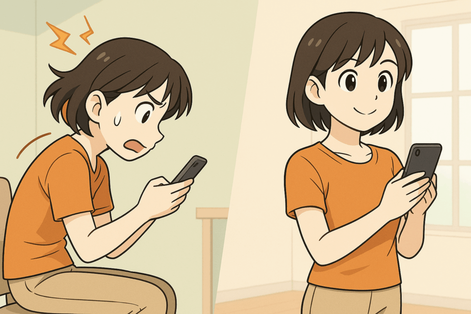 スマホ姿勢で体に差が出る!良い姿勢を意識しよう|姿勢改善の第一歩